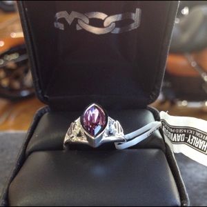 Genuine Amethyst Marquise Harley Davidson